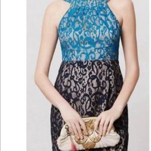 Two tone Blue and Navy Cocktail Dress